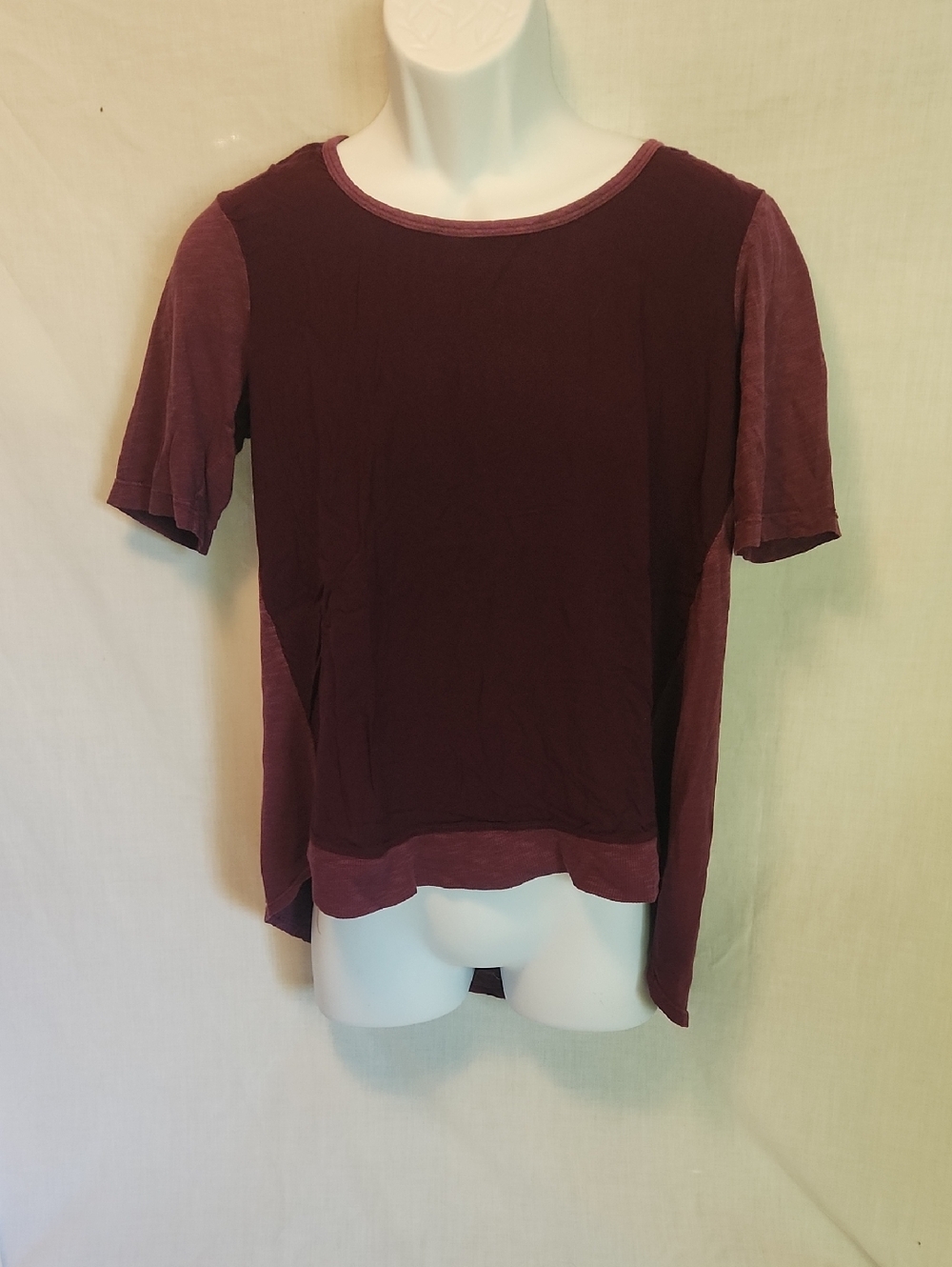 Women's Layered Burgundy Short Sleeve Tee